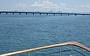 Bribie Island bridge, Glasshouse Mts in distance